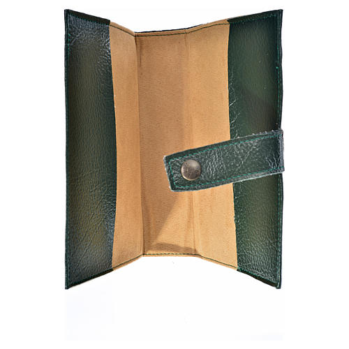 Morning and Evening Prayer cover in leather imitation with image of Jesus Christ green colour 3