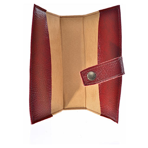 Burgundy leather imitation cover for Morning and Evening Prayer with image of Our Lady 3