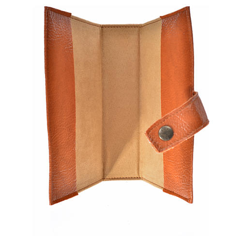 Morning and Evening Prayer cover with Trinity image in brown leather imitation 3
