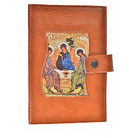Morning and Evening Prayer cover with Trinity image in brown leather imitation