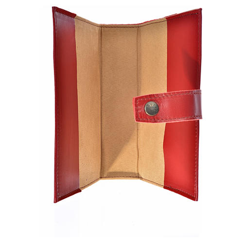 Morning and Evening prayer cover in red leather Our Lady with Baby Jesus 3