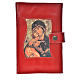 Morning and Evening prayer cover in red leather Our Lady with Baby Jesus s1