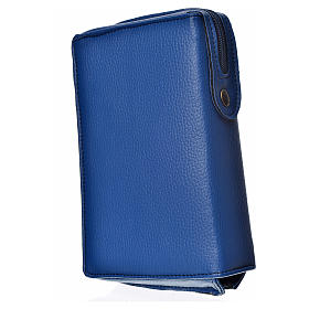 Daily prayer cover, light blue bonded leather with image of Our Lady of Kiko