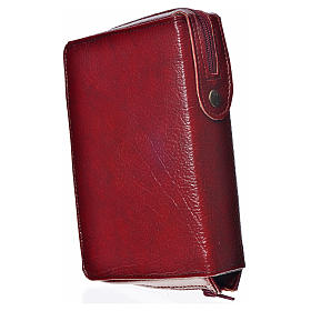 Daily prayer cover, burgundy bonded leather with image of Our Lady of Kiko