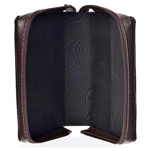 Daily prayer cover, dark brown bonded leather with image of the Holy Trinity 3