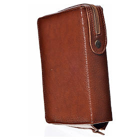 Daily prayer cover in brown bonded leather with image of Our Lady and Baby Jesus