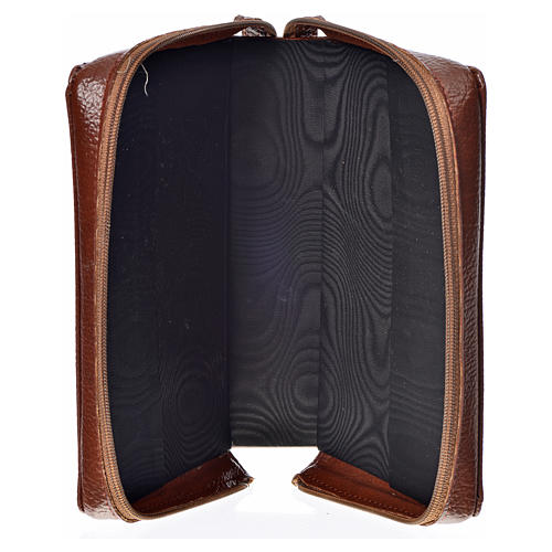 Daily prayer cover in brown bonded leather with image of Our Lady and Baby Jesus 3