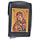 Daily prayer cover in black leather imitation with image of Our Lady with Baby Jesus s1