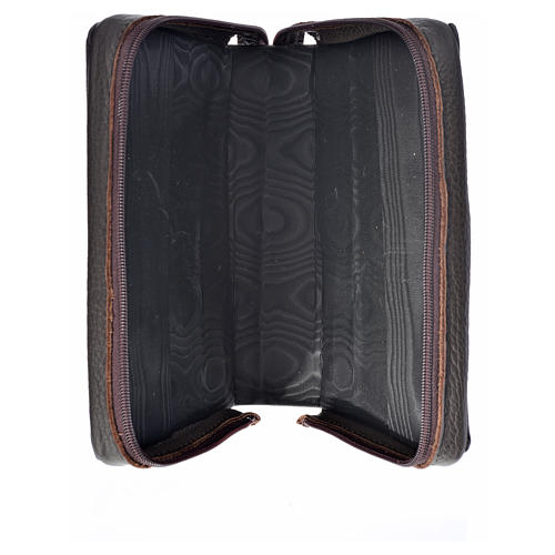 Daily prayer cover in beige leather with image of Our Lady with Baby Jesus 3