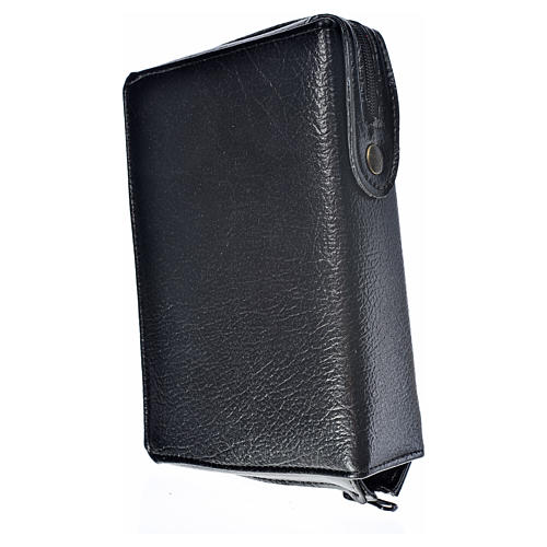 Daily prayer cover in black leather imitation with image of Our Lady of Kiko 2