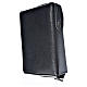 Daily prayer cover in black leather imitation with image of Our Lady of Kiko s2