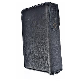 Daily prayer cover in black leather with image of the Divine Mercy