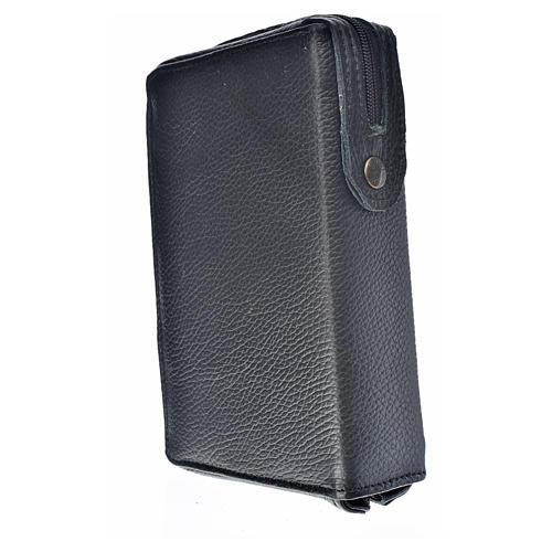Daily prayer cover in black leather with image of the Divine Mercy 2