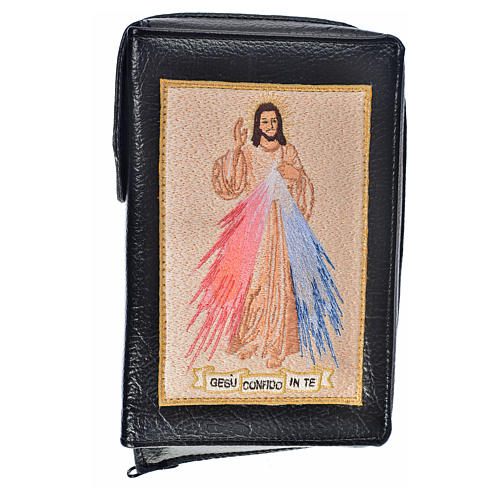Cover for Daily Prayer in black leather imitation with image of the Divine Mercy 1