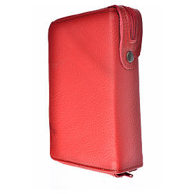 Daily Prayer cover in burgundy leather with image of Our Lady with Baby Jesus