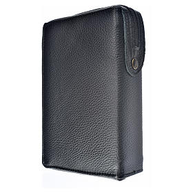 Daily Prayer cover in black leather with image of Our Lady of Kiko with zip
