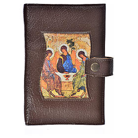 Daily Prayer cover in dark brown bonded leather, Holy Trinity