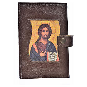 Daily Prayer cover in dark brown bonded leather, Christ