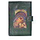 Daily Prayer cover in green bonded leather, Madonna of Kiko s1