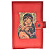 Daily Prayer cover in red bonded leather, Virgin Mary s1
