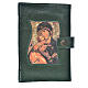 Daily Prayer cover in green bonded leather, Madonna with Child s1