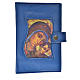 Daily Prayer cover in blue bonded leather, Our Lady of Kiko s1