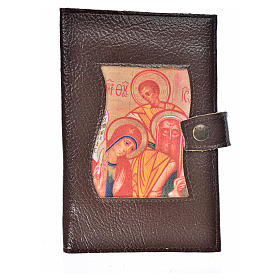 Daily Prayer cover in dark brown bonded leather, Holy Family