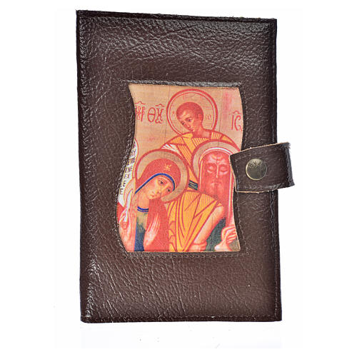 Daily Prayer cover in dark brown bonded leather, Holy Family 1