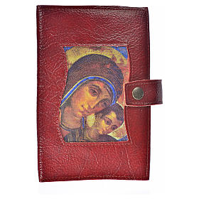 Daily Prayer cover in bordeaux bonded leather, Mother of God