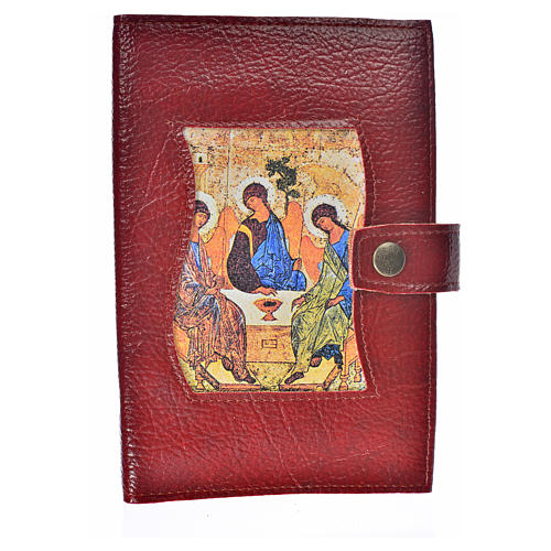 Daily Prayer cover in bordeaux bonded leather with snap fastener 1