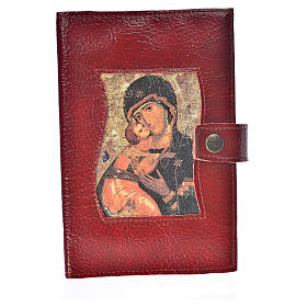 Daily Prayer cover in bonded leather with snap fastener, Mother of God