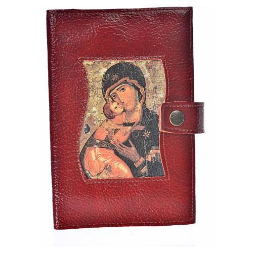 Daily Prayer cover in bonded leather with snap fastener, Mother of God 1