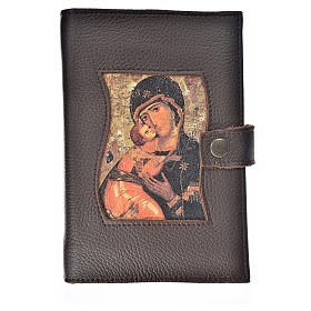 Daily Prayer cover in leather, Madonna with Child