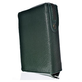 Cover Catholic Bible Anglicized green bonded leather with Holy Family image