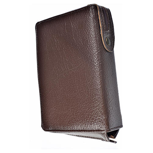 Cover in bonded leather for Catholic Bible Anglicized edition with zip, Divine Mercy, dark brown 2
