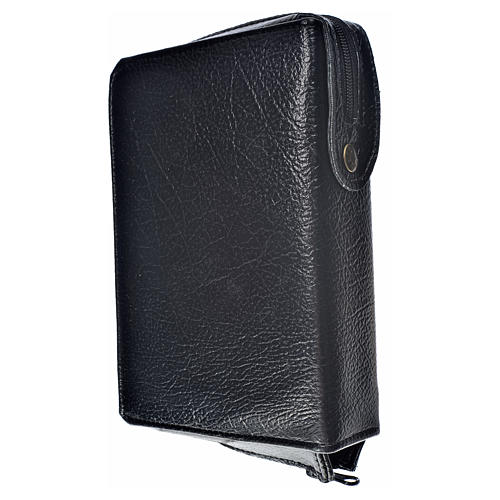 Cover in bonded leather for Catholic Bible Anglicized edition with zip, Holy Family of Kiko, black 2
