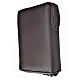 Leather cover for Catholic Bible Anglicized edition with zip, Divine Mercy, dark brown s2