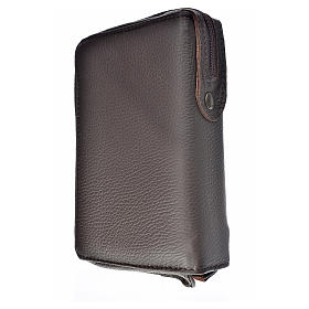 Cover in leather for Catholic Bible Anglicized edition with zip, Trinity, dark brown