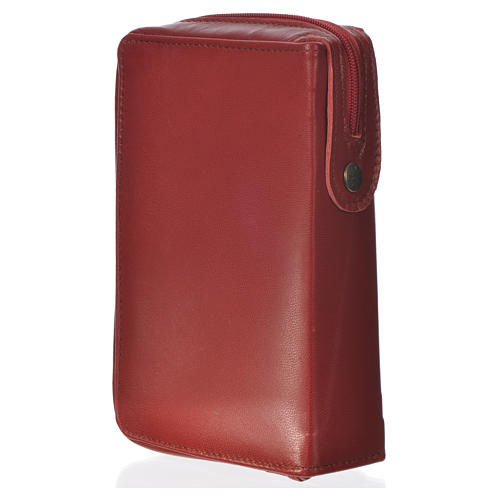 Leather cover for Catholic Bible Anglicized edition with zip, Mother of Tenderness, bordeaux 2