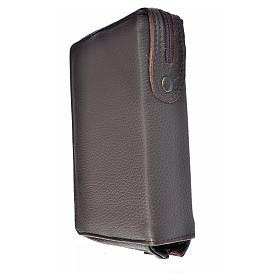 Cover in leather for Catholic Bible Anglicized edition with zip, Holy Family, dark brown