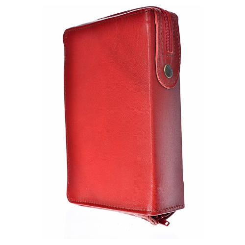 Leather cover for Catholic Bible Anglicized edition with zip, Holy Family, bordeaux 2