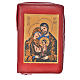 Leather cover for Catholic Bible Anglicized edition with zip, Holy Family, bordeaux s1