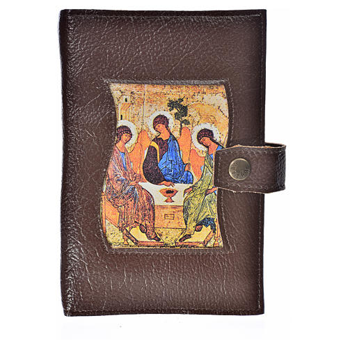 Cover for Catholic Bible Anglicized edition in dark brown bonded leather, Holy Trinity 1