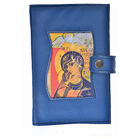 Cover for Catholic Bible Anglicized edition in blue bonded leather, Madonna of the Third Millenium