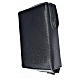 New Jerusalem bible READER EDITION cover in English made of black leather with zip and image of Christ Pantocrator with closed book s2