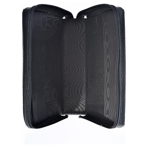 New Jerusalem bible READER EDITION cover in English made of black leather with zip and image of the Trinity 3