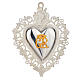 Ex-voto, Votive heart with flame and angel 17.5x13cm s1