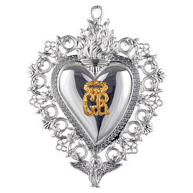 Ex Voto: Ex-voto Cuore fiamma e angelo 15x11 cm Ex Voto: Ex-voto Cuore fiamma e angelo 15x11 cm