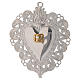 Ex-voto, Votive heart with flame and angel 11.5x8.5cm s1