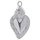 Cuore votivo croce e fiamma 8.5x4.5 cm s1